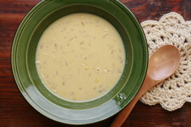 つぶつぶコーンスープで朝ごはん