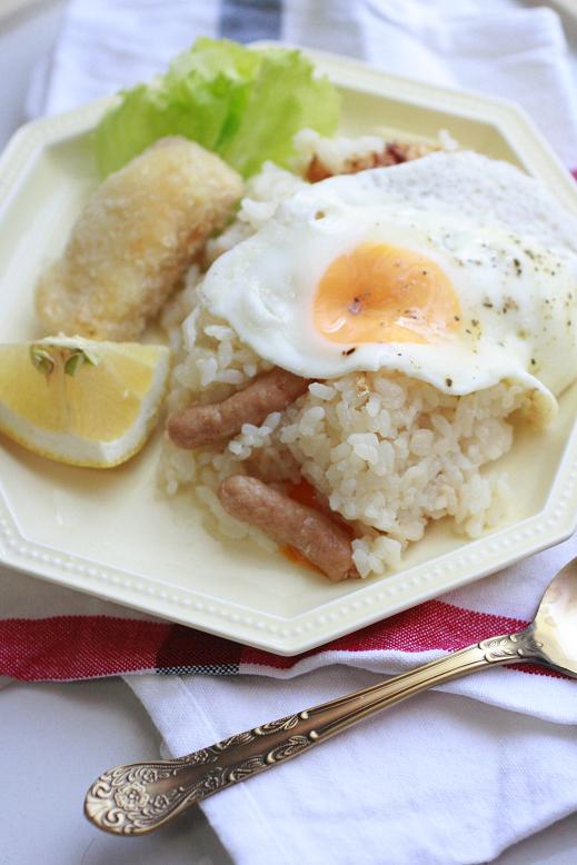 炊飯器ピラフで朝ごはん