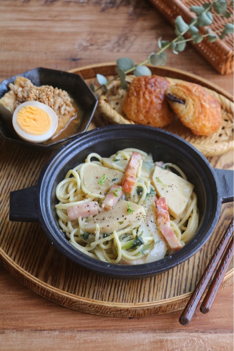 筍とベーコンのパスタランチ
