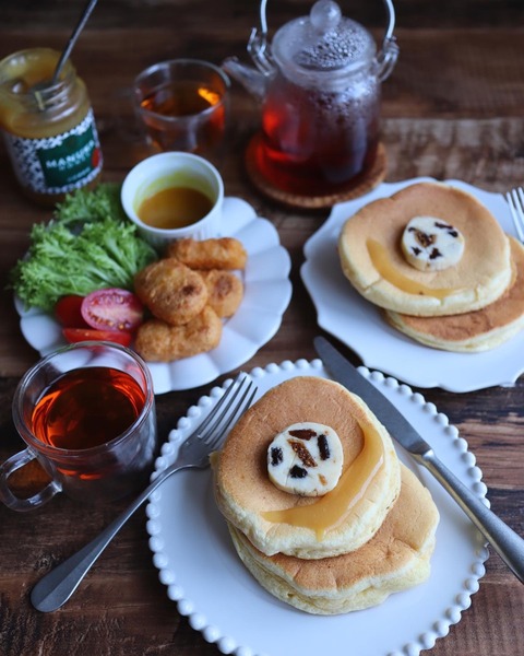 パンケーキの朝ごはん