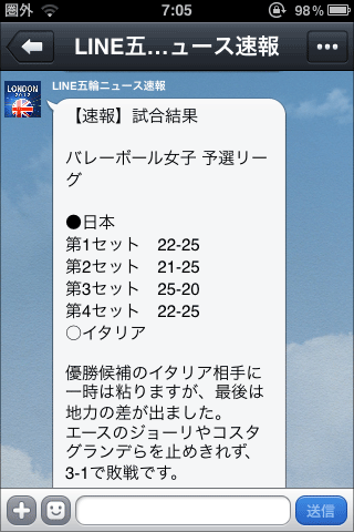 LINE内容表示