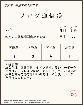 ブログ通信簿ver7.31