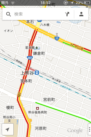 GoogleMaps渋滞情報