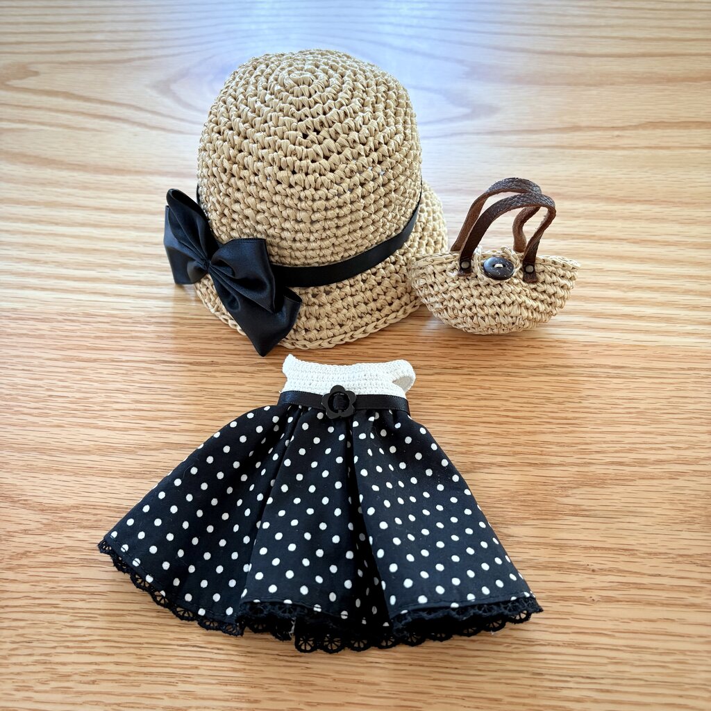 Blythe（ブライス）・リカちゃんの麦わら帽子を手編みで