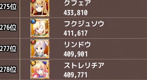 人気ランキング花騎士４０