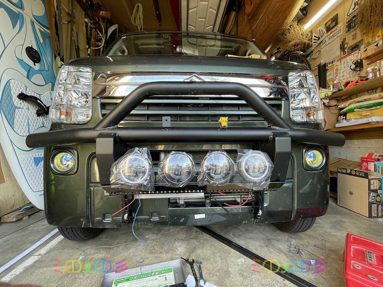 DA17V エブリー ジムニー用 しし狩りバンパー バンパーカット無し 設置