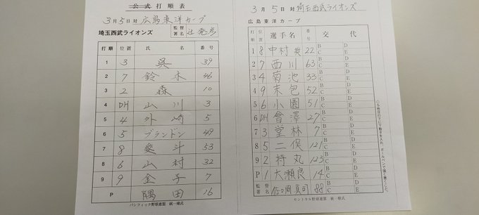 ３ ５ オープン戦 対広島 オープン戦初勝利 隅田ー佐藤で１失点リレー エブリデーライオンズ