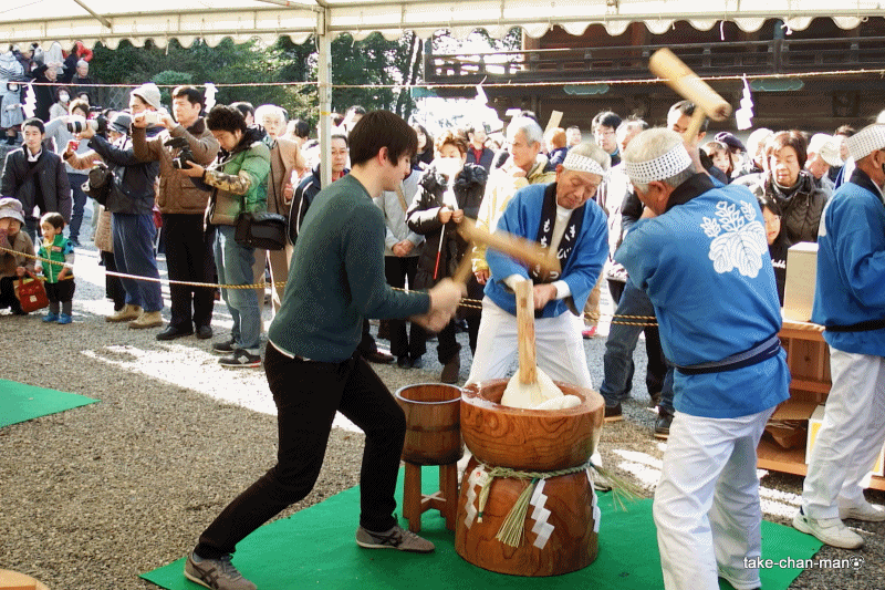 吉備津神社の初もうで 三味線餅つき れお君と庭の花 Fromたけちゃんマン 吉備津神社の初もうで 三味線餅つき れお君と庭の花 Fromたけちゃんマン