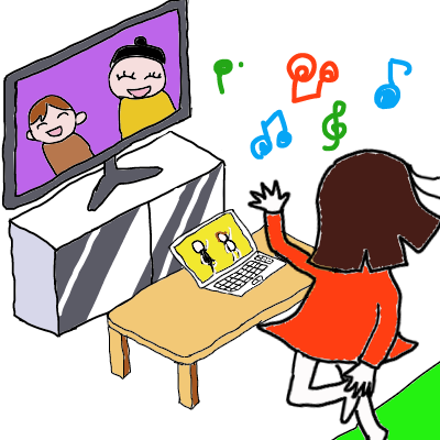 テレビ見ながら