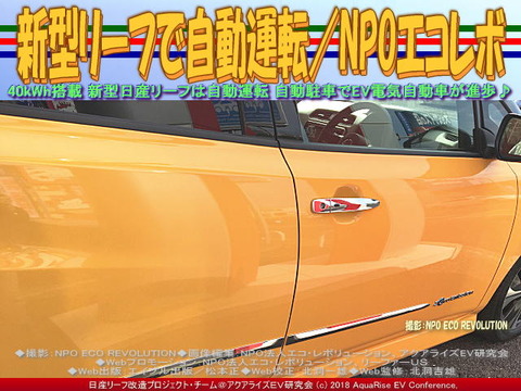 新型リーフで自動運転／NPOエコレボ画像