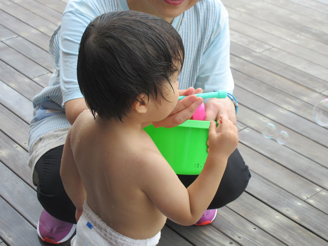 秩父こども園 つどいの広場はっぴー 水遊び最終日 はっぴー かふぇ