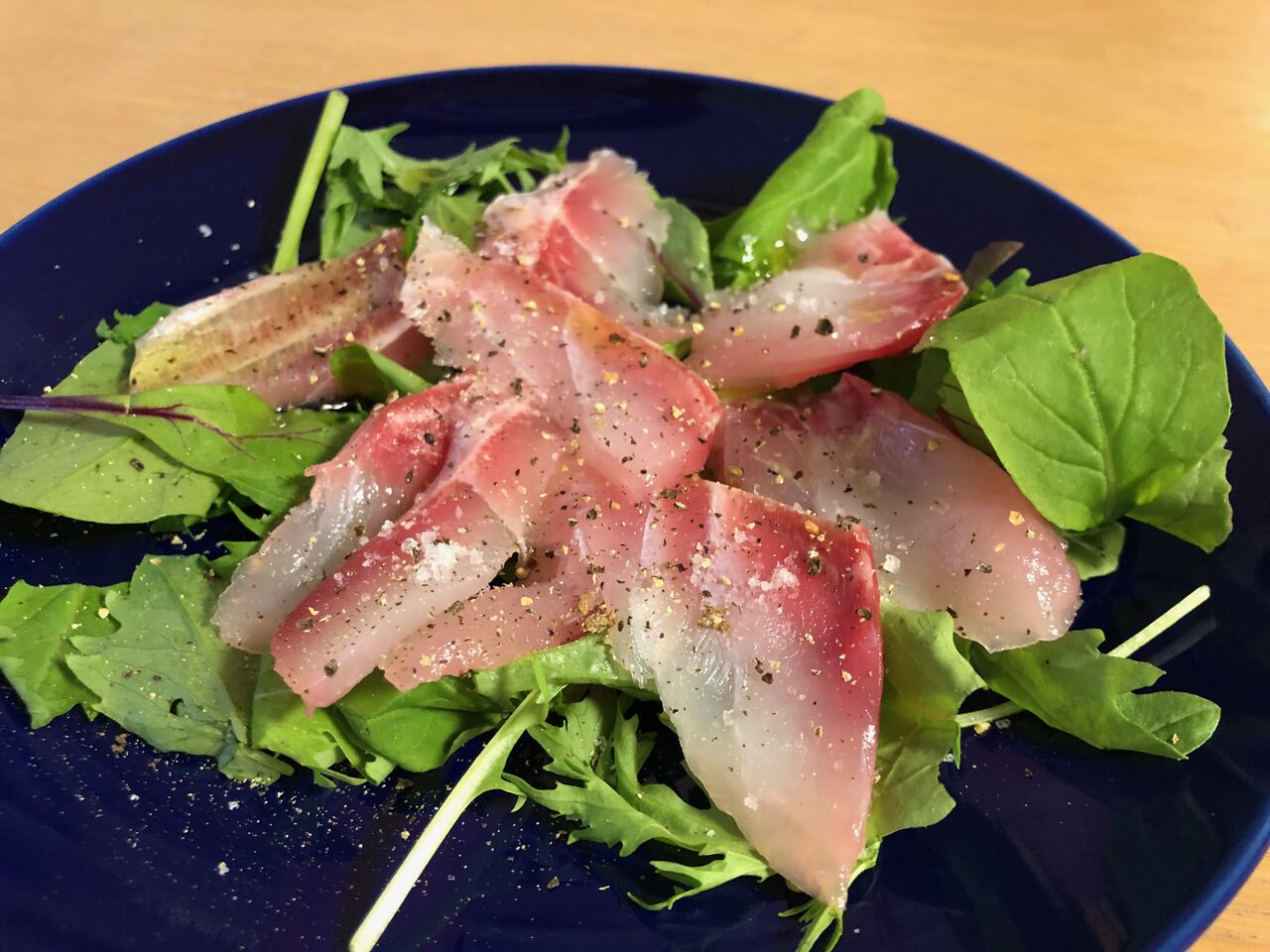 焼うどんと胡椒鯛のカルパッチョ 大根サラダ Eat Well Sleep Well Nori Blog