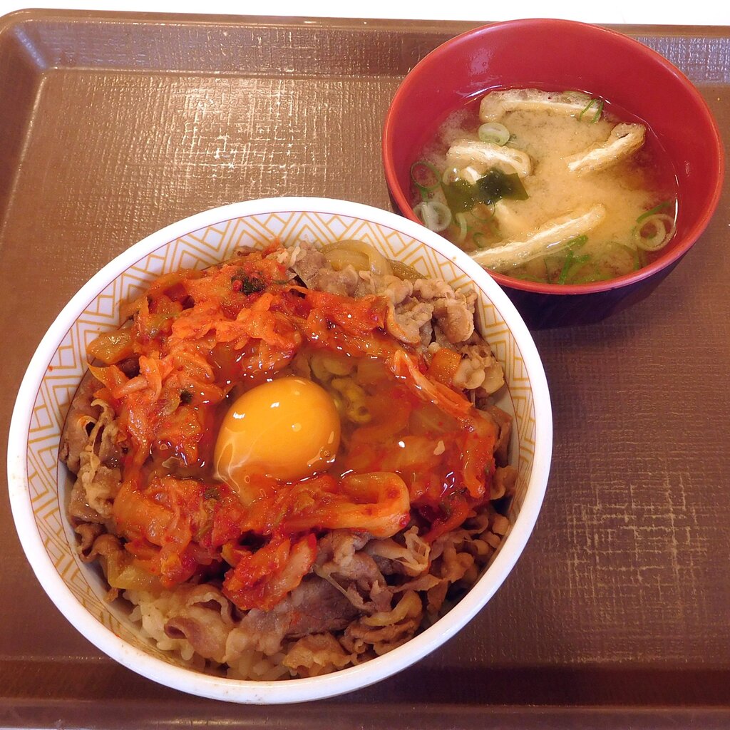 キムチ牛丼 並盛 つゆだく 480円 たまごセット 130円 すき家 日野南平店 日野市 メシ その他あれこれ In Tama キムチ牛丼 並盛 つゆだく 480円 たまごセット 130円 すき家 日野南平店 日野市 メシ その他あれこれ In Tama