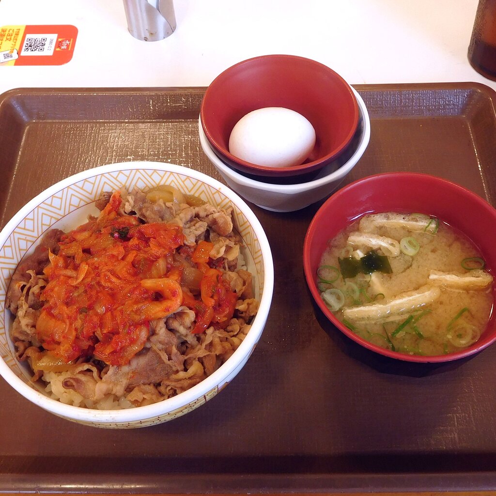 キムチ牛丼 並盛 つゆだく 480円 たまごセット 130円 すき家 日野南平店 日野市 メシ その他あれこれ In Tama キムチ牛丼 並盛 つゆだく 480円 たまごセット 130円 すき家 日野南平店 日野市 メシ その他あれこれ In Tama