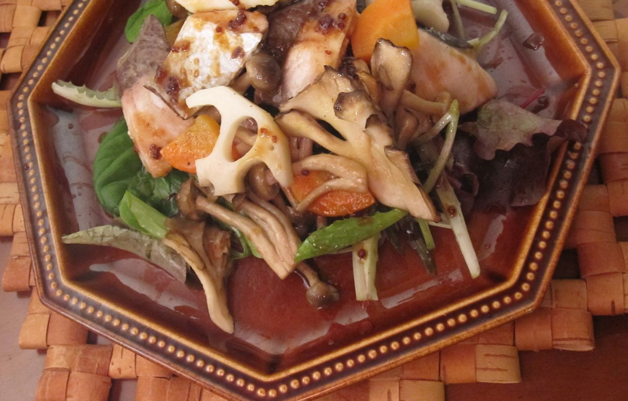 簡単 寒ブリとキノコのオーブン焼き サラダ仕立て Cafe Lusikka