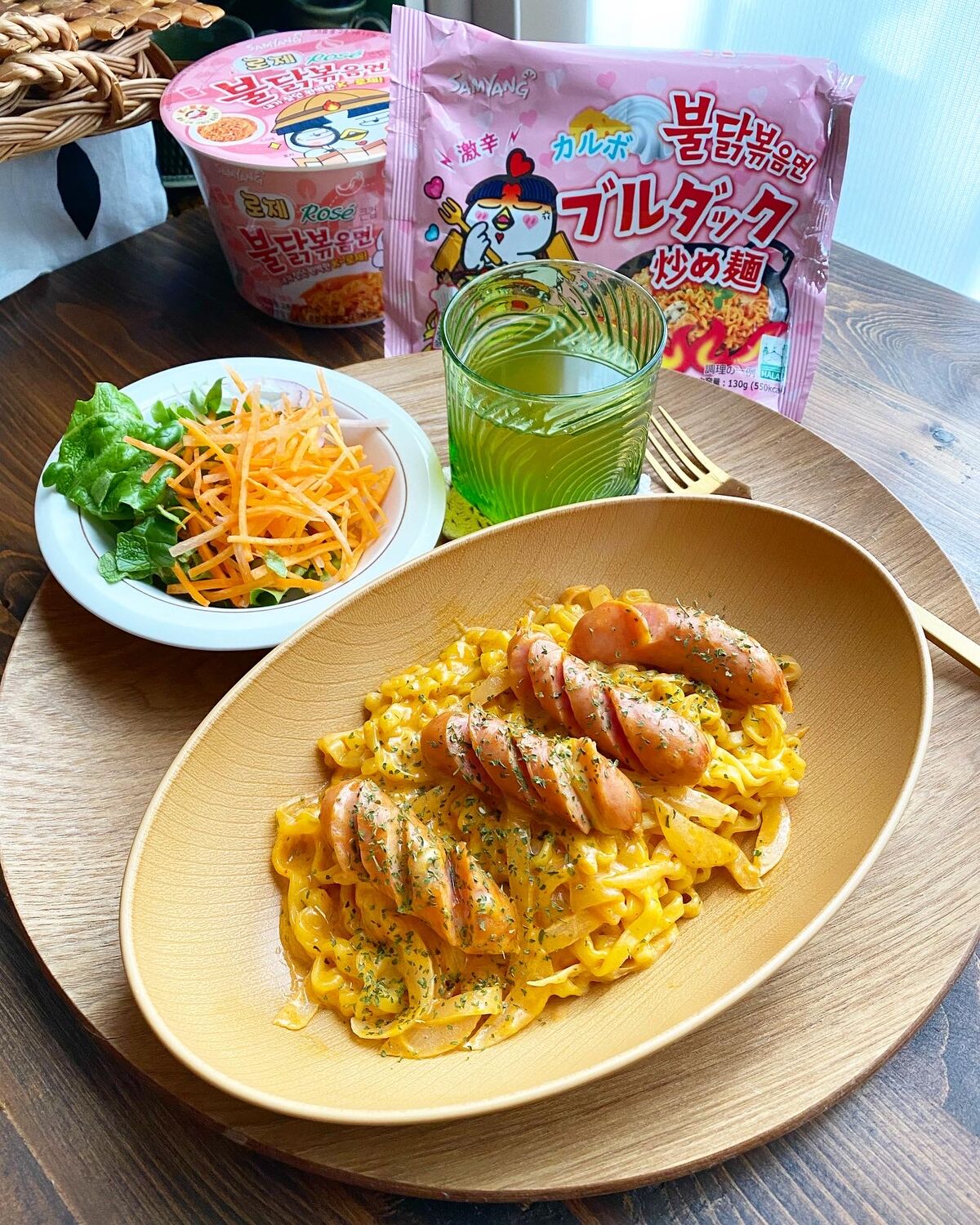 ロゼラーメン/ブルダックポックンミョン（カルボ）/불닭볶음면 : cafe