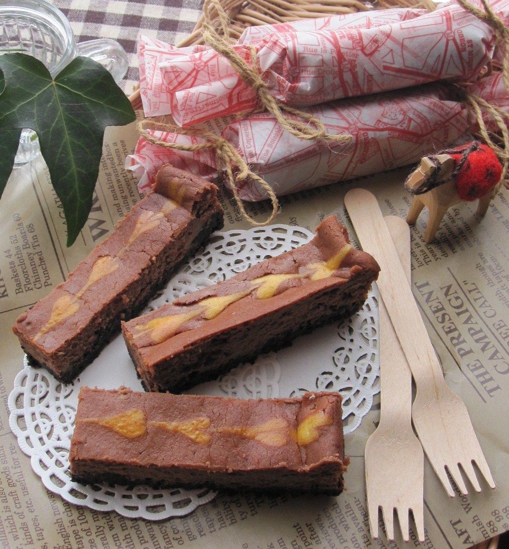 簡単 ハート模様の濃厚チョコチーズケーキバー Cafe Lusikka おうちで作るゆるカフェごはんレシピ