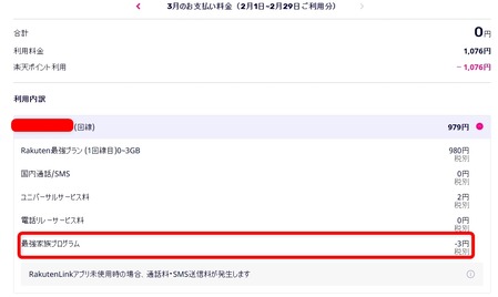 楽天モバイル『最強家族プログラム』