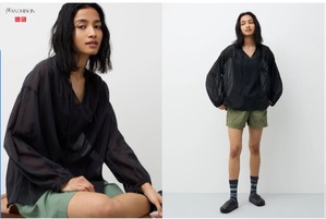 コットンシアーボリュームブラウス