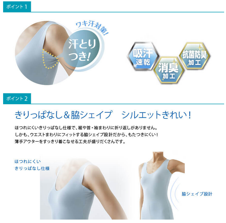 グンゼ】COOLMAGIC(クールマジック)汗取り付ラン型インナー