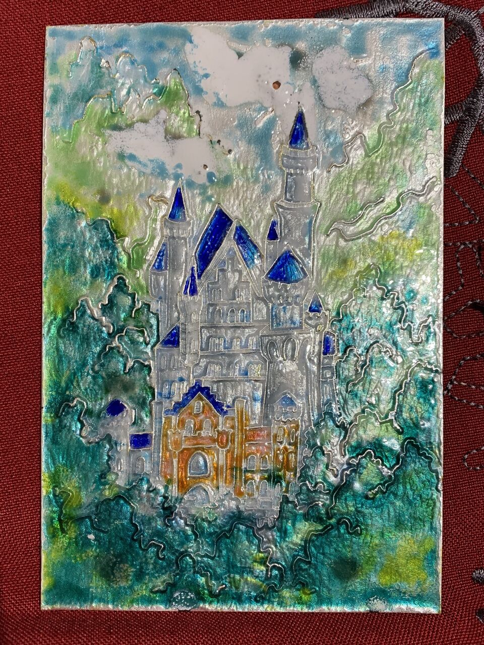 七宝焼 お城描く ぽれぽれひなたぼっこ