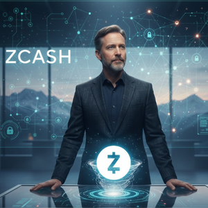 Zcash創設者ズーコ・ウィルコックス=オハーンが、最先端のプライバシー技術Crosslinkとzk-SNARKsのホログラムを操作する様子を描いたアイキャッチ画像。サイファーパンクの精神と2026年のWeb3セキュリティを象徴する、知的でフューチャリスティックなデザイン。