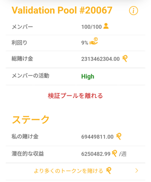 PPOK ステーキングによる保有量