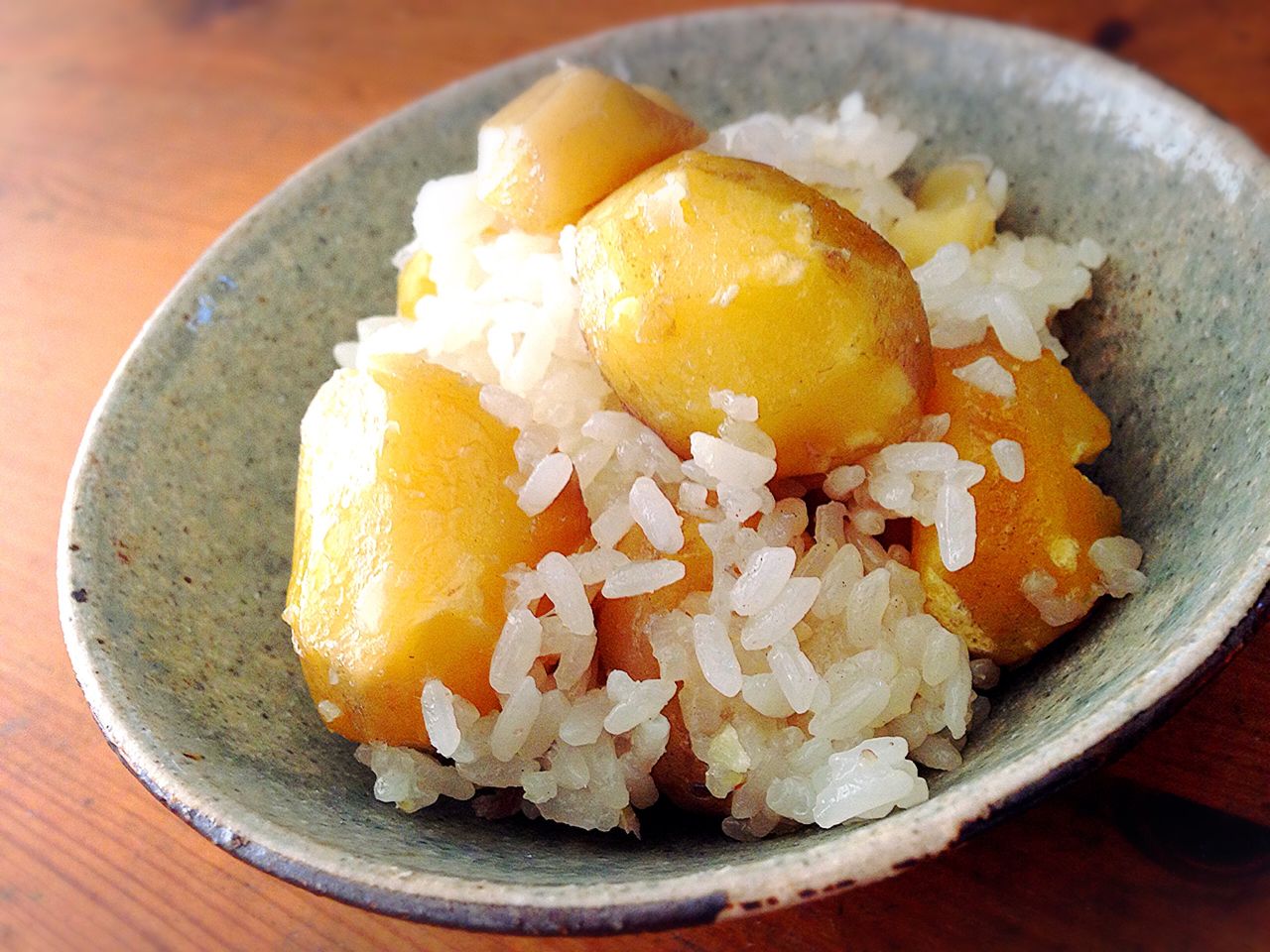 炊飯器で 栗おこわ ぬくぬくぱくり