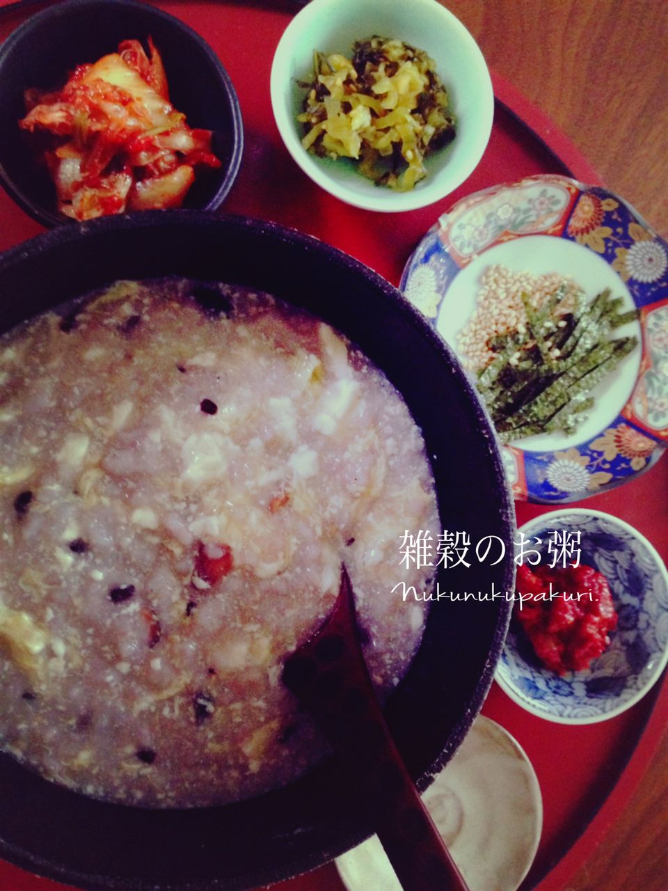 雑穀のお粥 休日 賑やかな突然の胃痛の巻 そんな時の回復食 大根おろし餡にゅうめん ぬくぬくぱくり