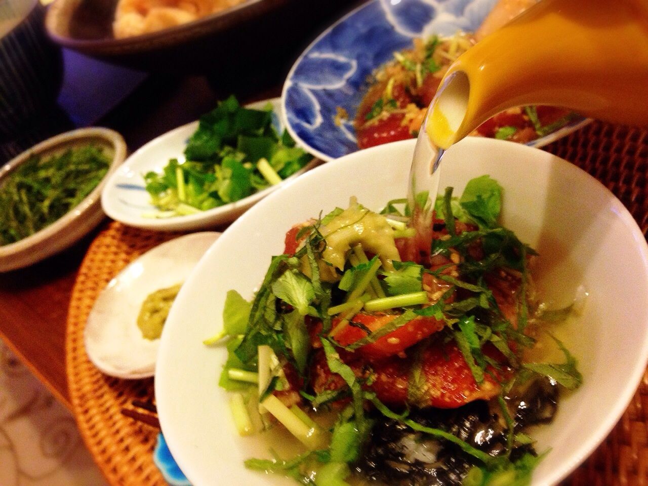 旨すぎ お刺身漬け丼からのぉ鰹だしウマ茶漬け ぬくぬくぱくり