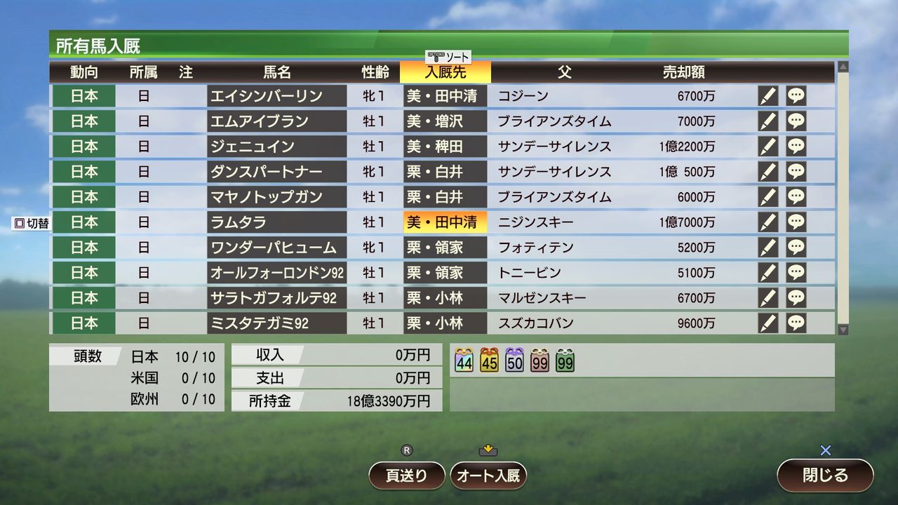 Winning Post9メモ 1993年 凱旋門の奇跡 Winning Post9メモ 1993年 凱旋門の奇跡