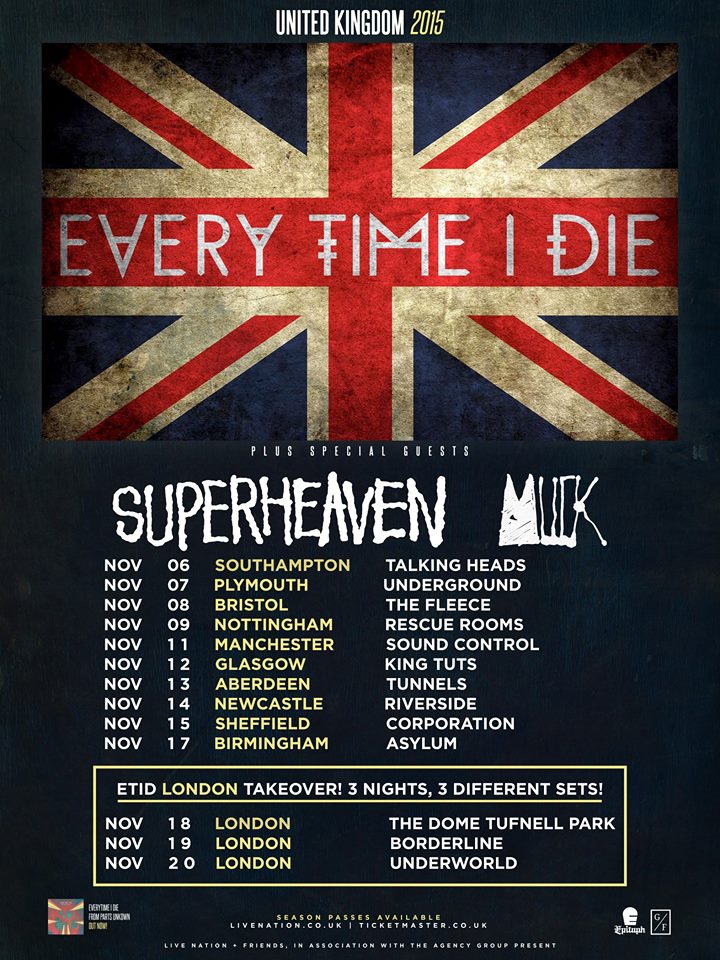 Every Time I Dieが発表したロックなUKツアーに注目 : PUNX SAVE THE