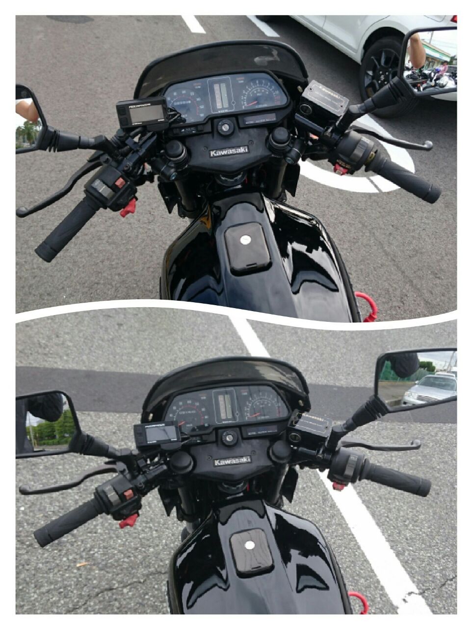 GPZ400F 純正ハンドル CBX純正タイプ ハンドル 黒＋延長キット GPZ400F