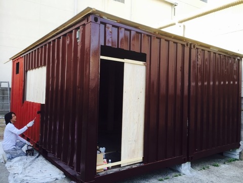 外壁遮熱塗料日本ペイント サーモアイシリコン1回目