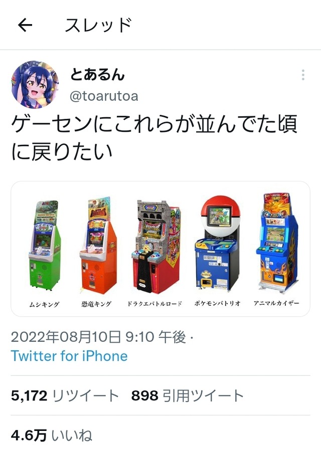 【速報】Twitter「ゲーセンにこれらが並んでた頃に戻りたい…」←４.６万いいね