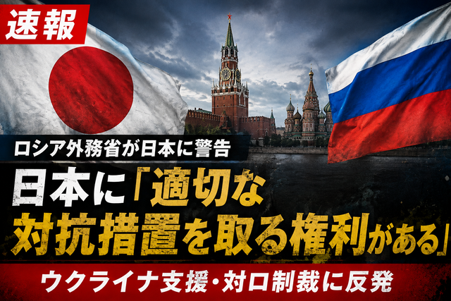 【速報】ロシア、日本に「適切な対抗措置を取る権利がある」と警告　ウクライナ支援・対ロ制裁めぐり