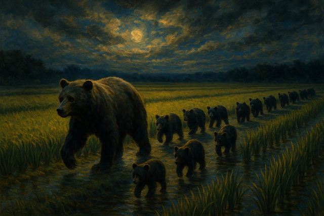 【宮城】田んぼを“クマ一家10頭”が大行進してしまう　夜道に黒い影がズラリと横切る…【映像あり】