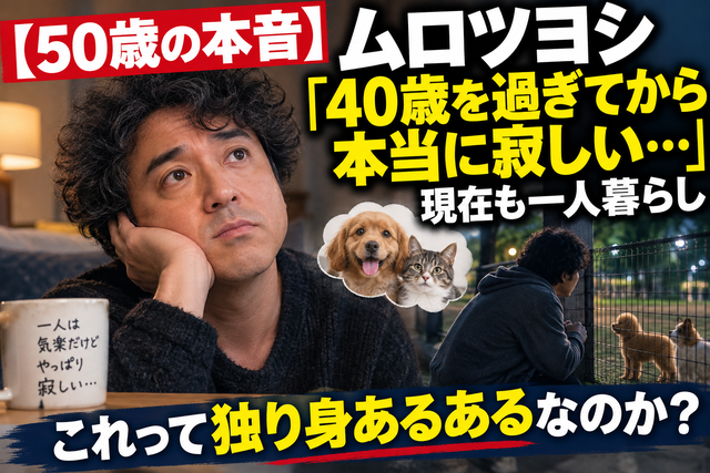 【50歳の本音】ムロツヨシ「40歳を過ぎてから本当に寂しい…」現在も一人暮らし、これって独り身あるあるなのか？