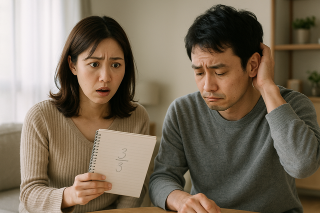【悲報】旦那が頭悪くてがっかりしました。「５分の３は何パーセント？」と聞いたら即答できませんでした。