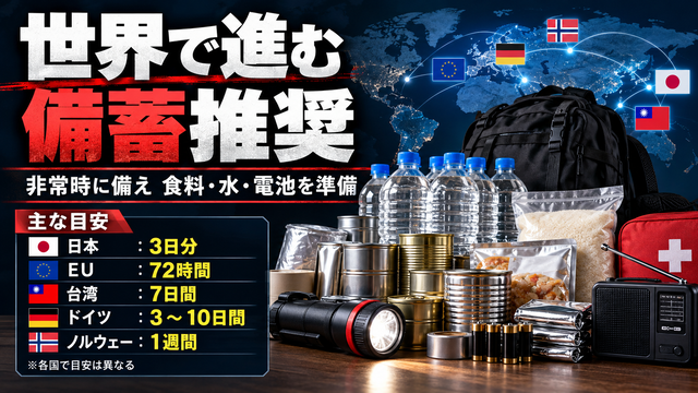 【世界で備蓄推奨】日本3日、台湾7日、ドイツ10日…各国政府が非常時への備えを呼びかけ、一体何が起きているのか？