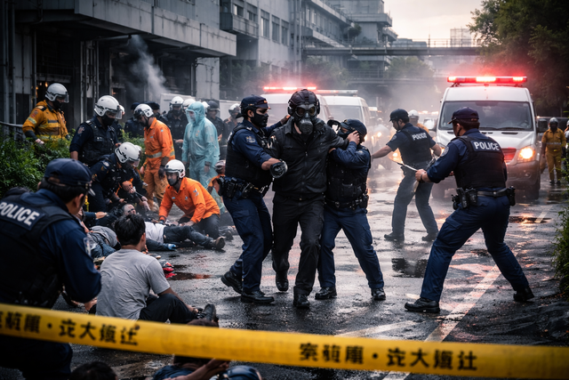 【静岡】横浜ゴム三島工場で「刃物で刺され液体まかれた」と通報、１５人けが…ガスマスクのようなもの着けていたた男を現行犯逮捕