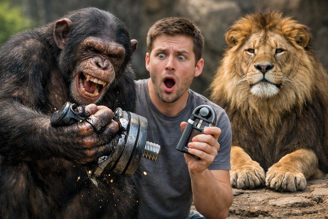 バカ「チンパンの握力200kgｗ人間弱すぎｗ」ぼく「ライオンの握力0kgなんですが…」