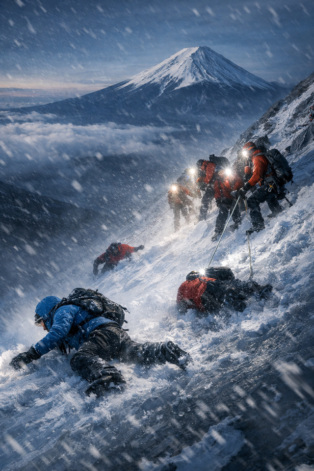 【富士山】冬季閉鎖中の富士山で登山者が複数人滑落か…新7合目付近で通報、救助隊が出動