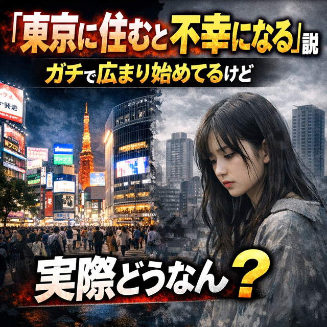「東京に住むと不幸になる」説、ガチで広まり始めてるけど実際どうなん？