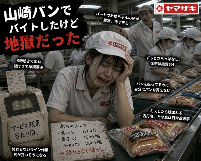 山崎パンでバイトしたけど地獄だった