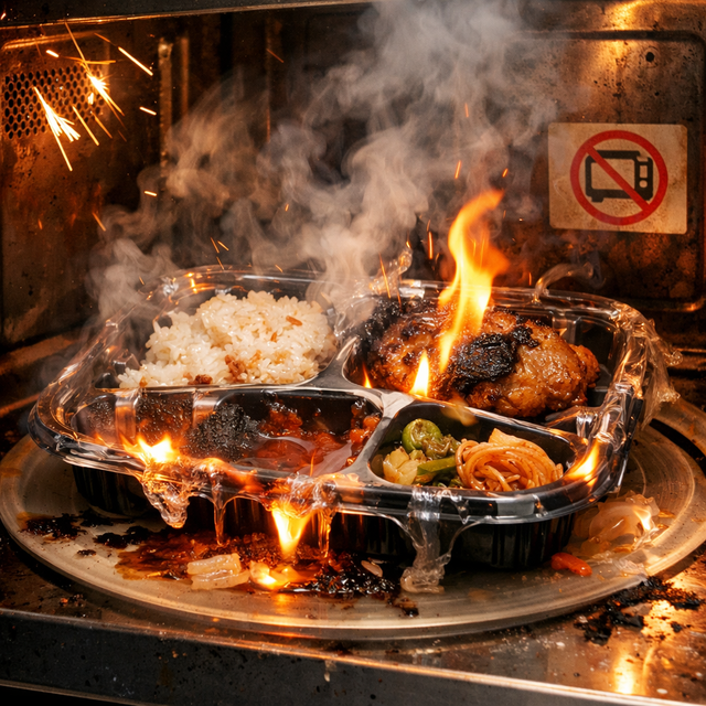 【衝撃】ほとんどのスーパーの弁当容器、電子レンジ非対応素材だった