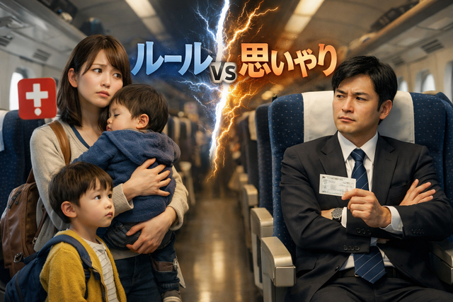 【新幹線論争】子連れ・妊婦「席譲って」自由席客が指定席に要求→SNS真っ二つ　JR「指定席の交換は禁止」