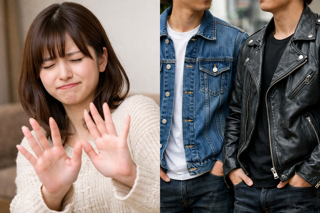 女の子からしたら男のGジャンや革ジャンみたいな服苦手ってマジ？