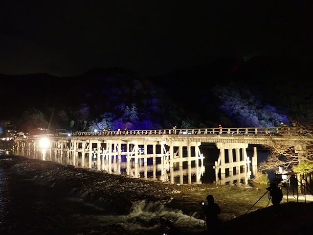 渡月橋 京都 嵐山花灯路 ライトアップ バッセン ブログ