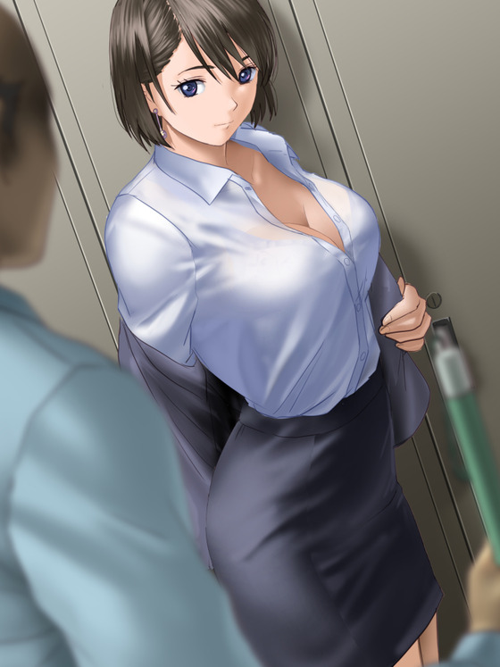 【エロ画像】美人OL × 清掃員の汚っさん!中年オヤジをからかったら強引に中出しセックスされたwww
